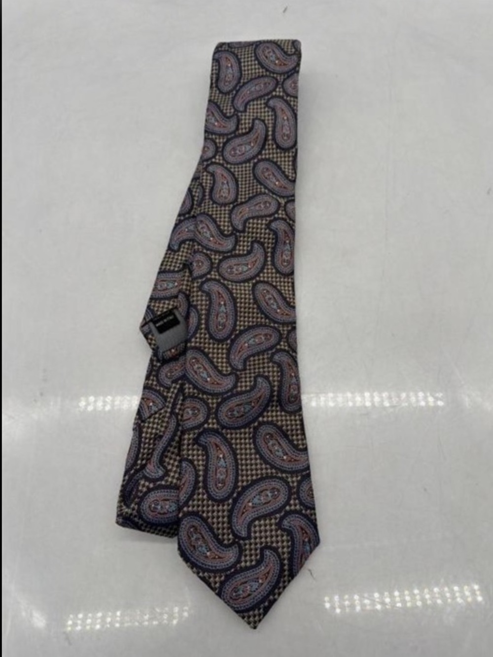 100% Silk Made in Italy John W. Nordstrom Purple Paisley Silk Tie